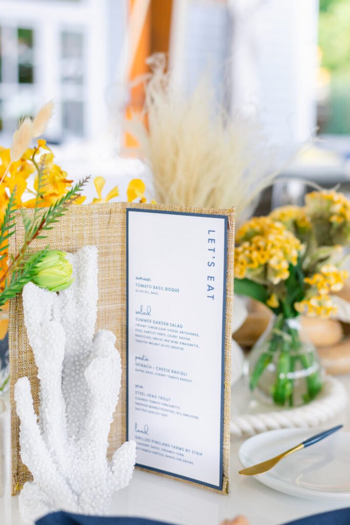 custom menu on a tablescape