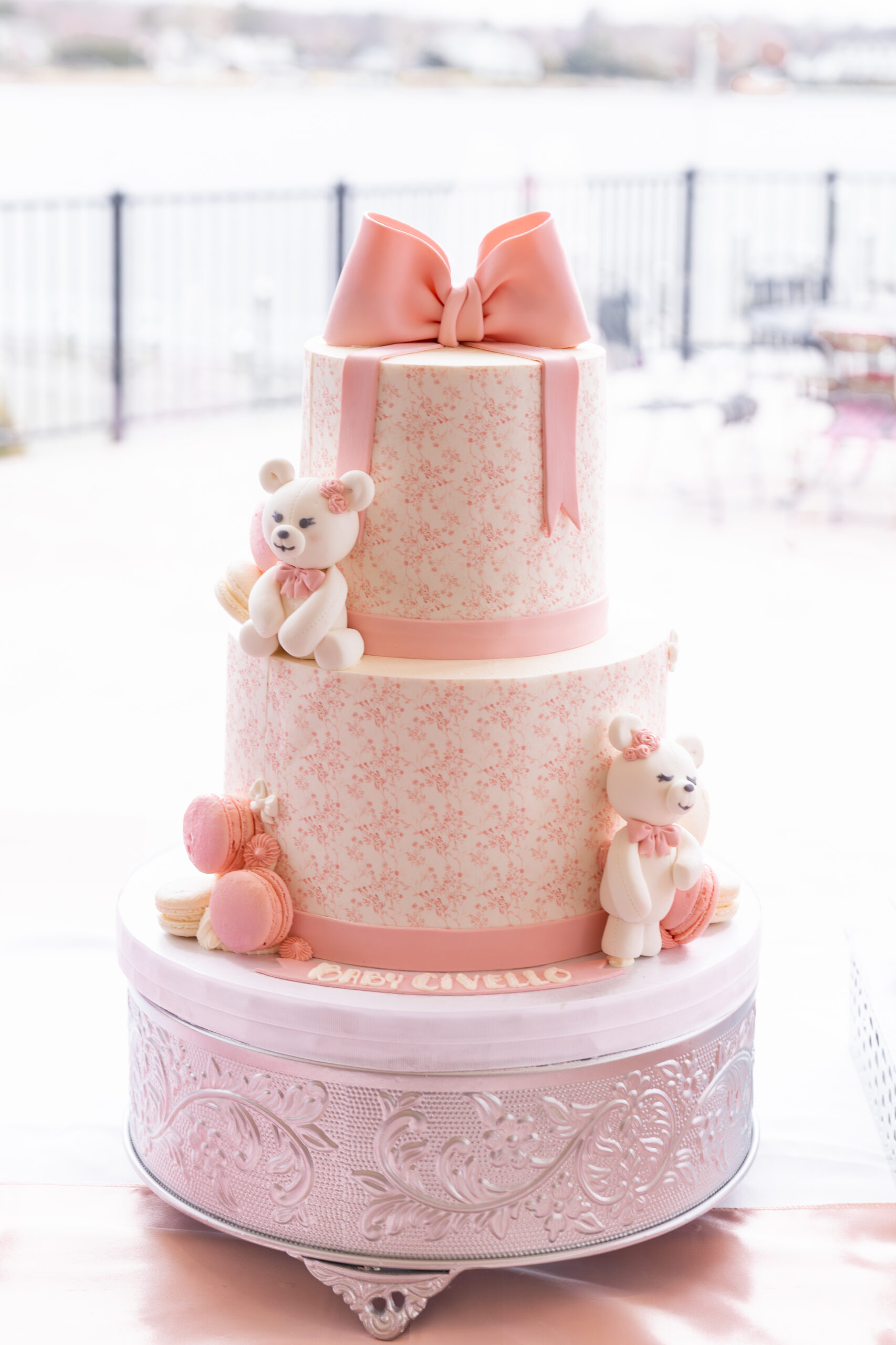 Baby Shower Pink Bow cake