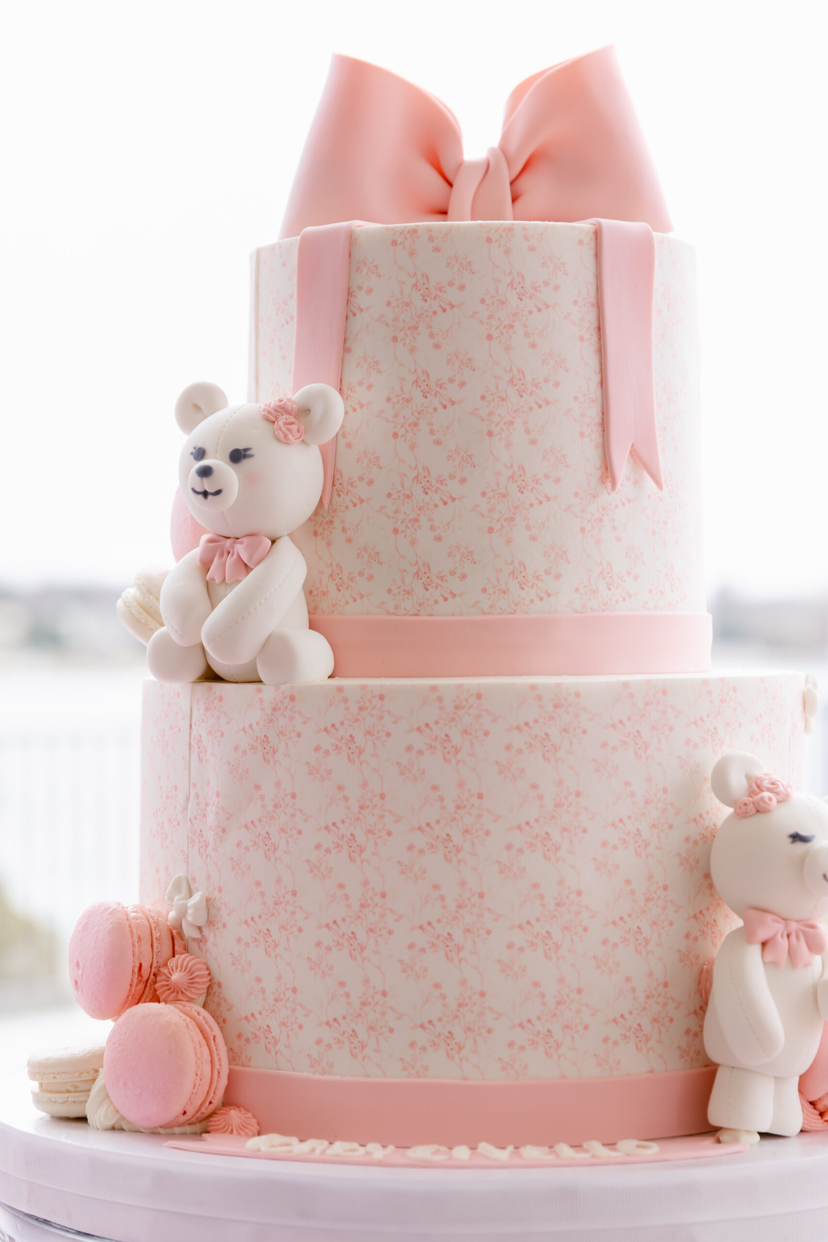 Baby Shower Pink Bow cake