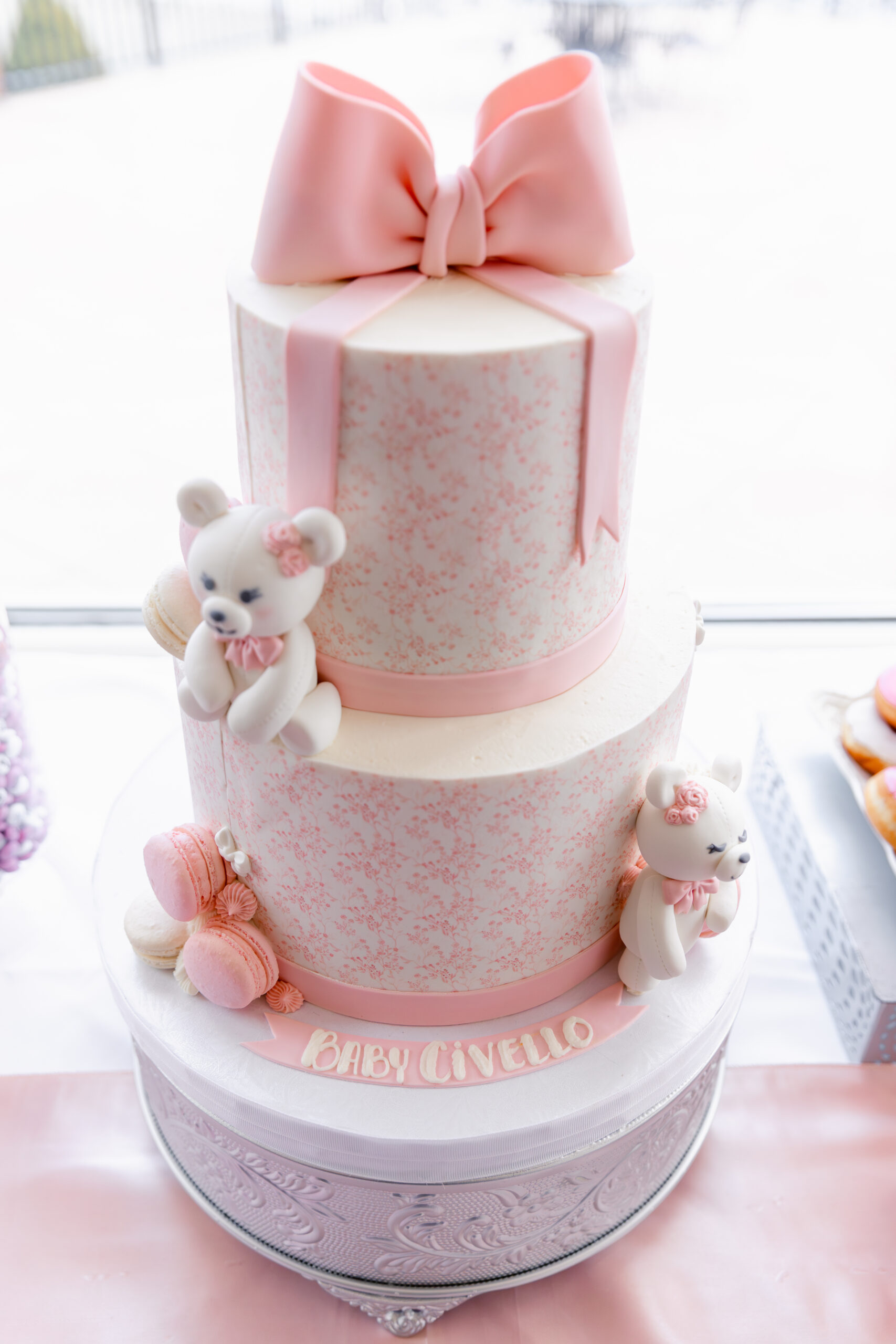 Baby Shower Pink Bow cake