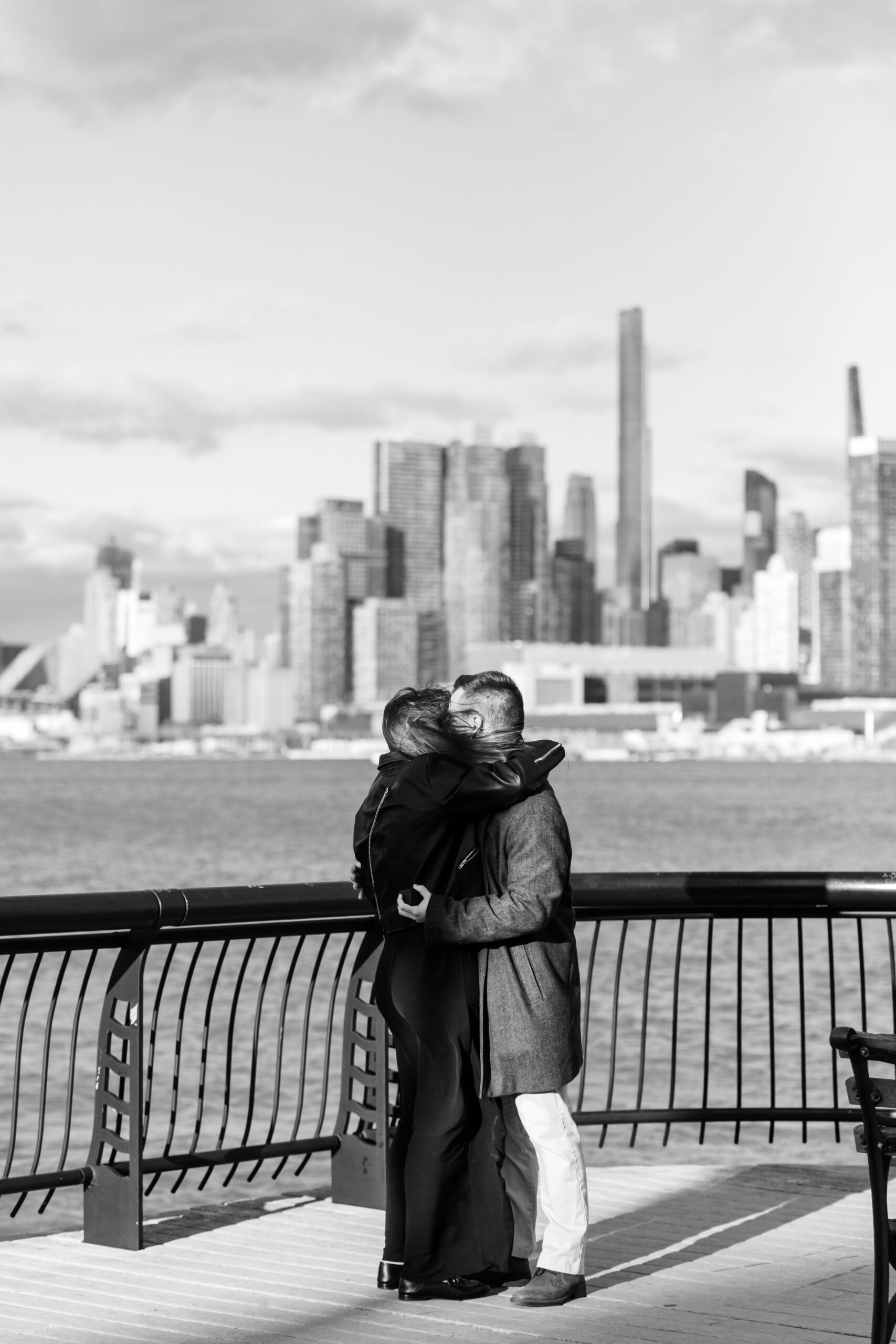 NYC skyline proposal photos in black and white