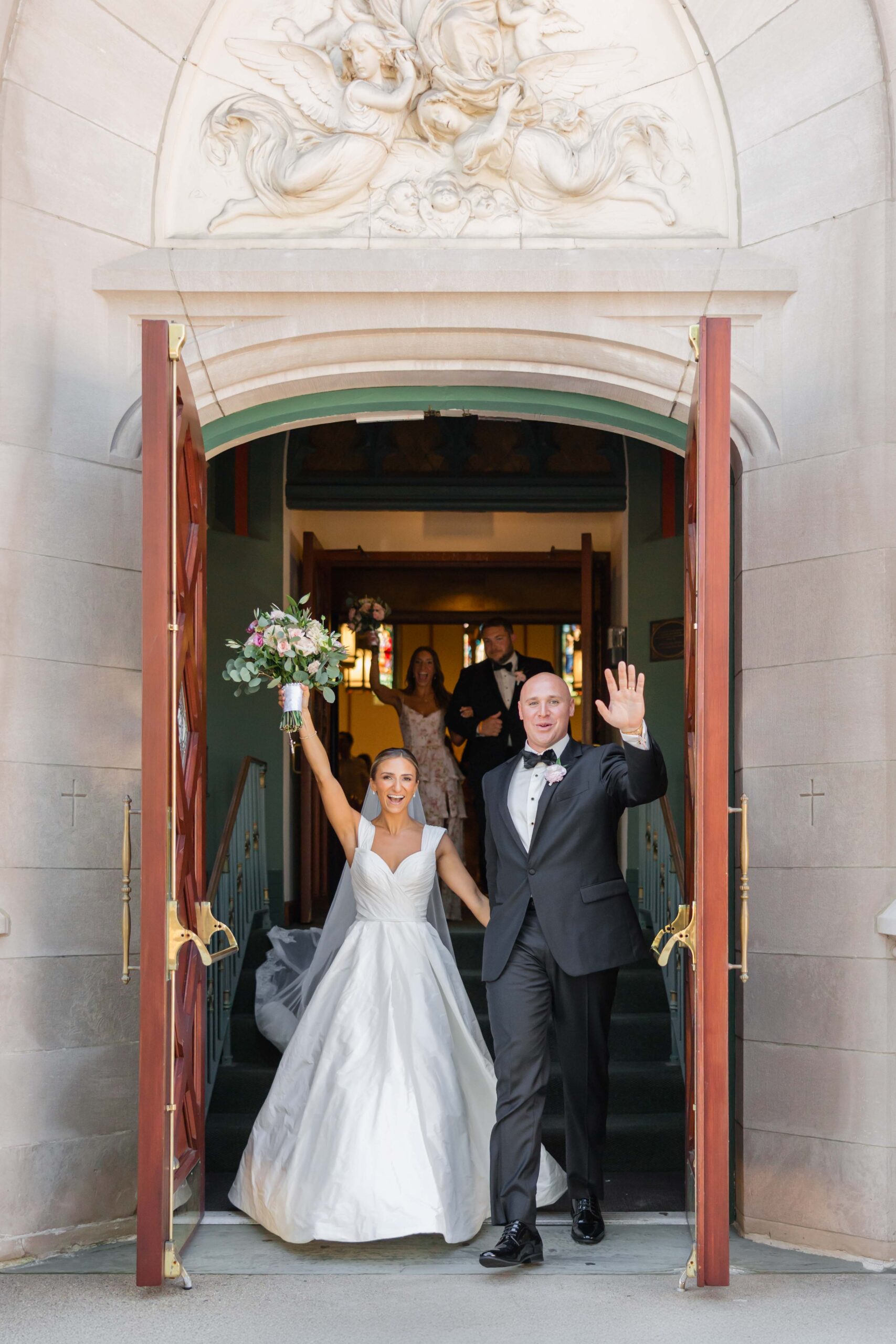 wedding grand exit outside of church