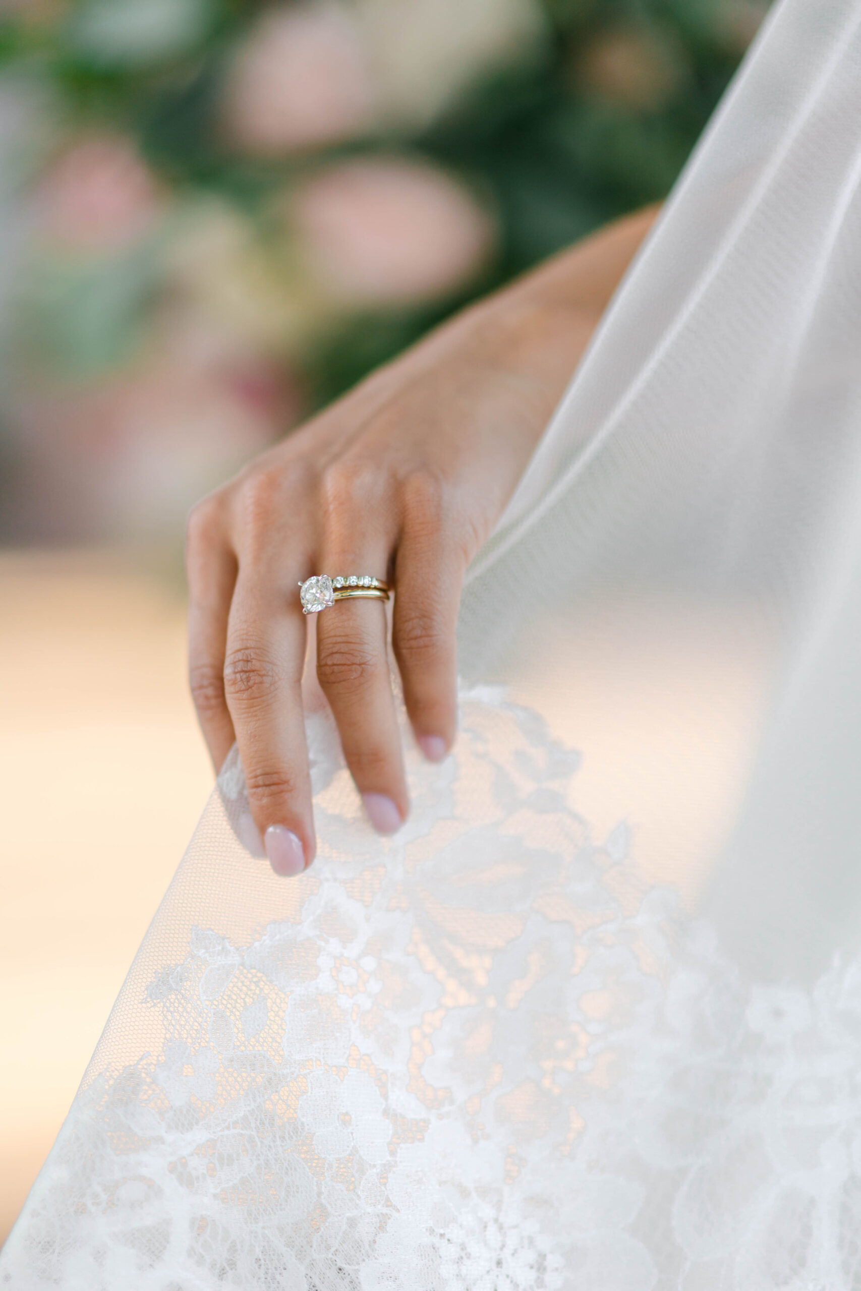 wedding band and engagement ring