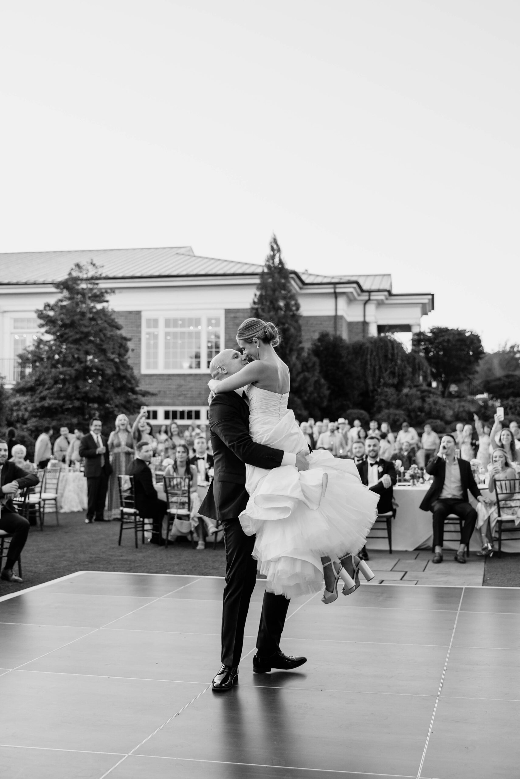 first dance black and white photo