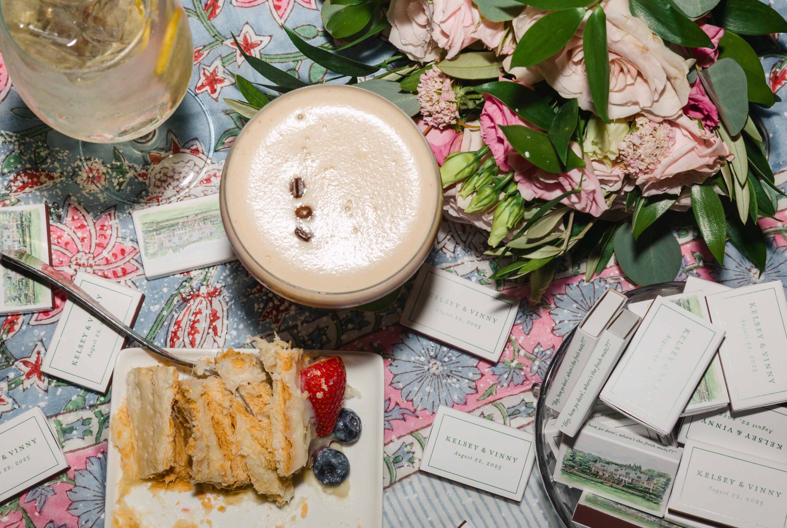 Late night flatlay with matchboxes
