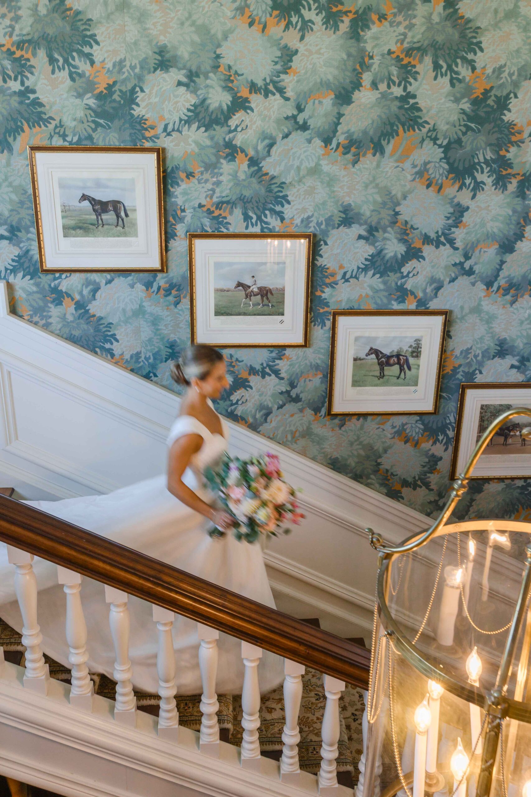 walking down the stairs at hamilton farm