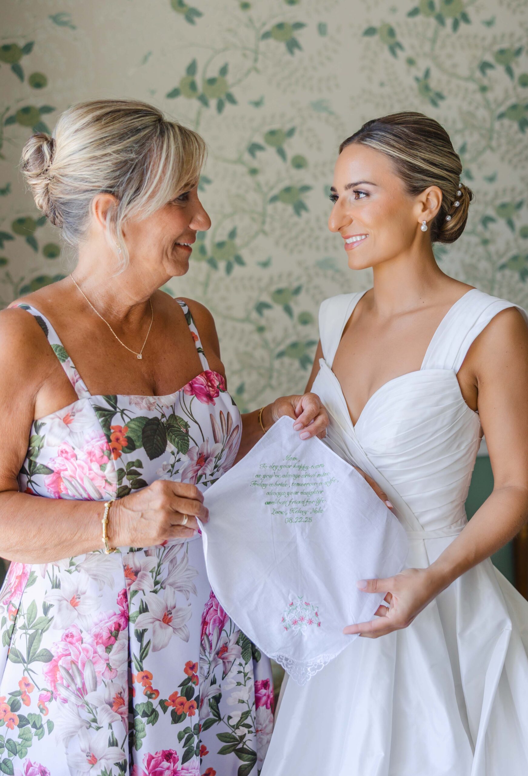 embroidered wedding handkerchief