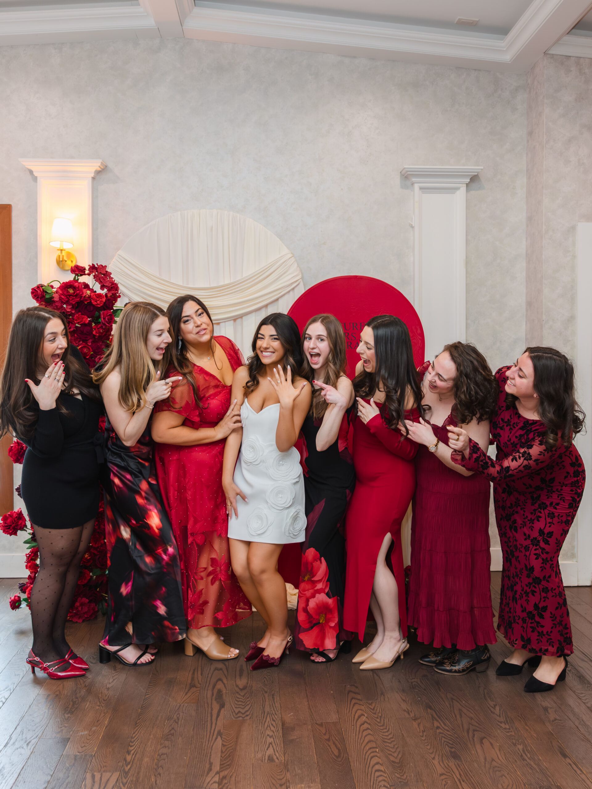 bridesmaids photo at bridal shower